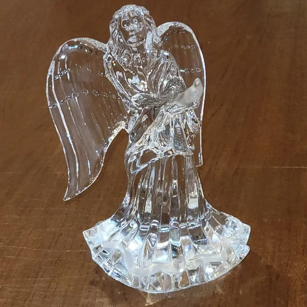 Lenox Irish Spring Prayer for Peace Angel with Dove Figurine Lead Crystal